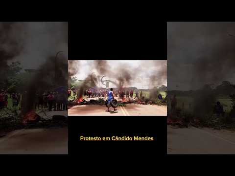 Moradores fazem protesto na cidade de Cândido Mendes Maranhão