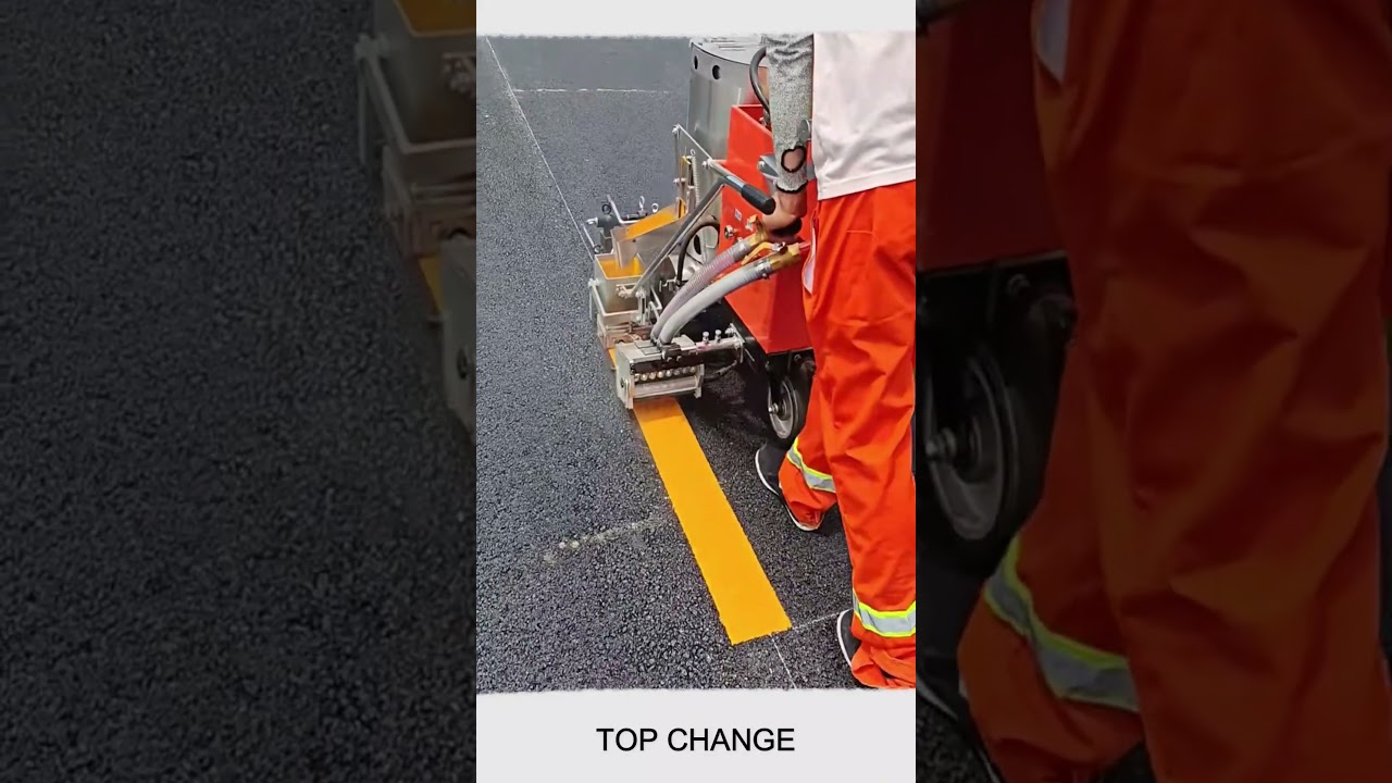 Automatic road line marking machine #vehicleroadpaint #thermoplastic #Smartwork #goodtools