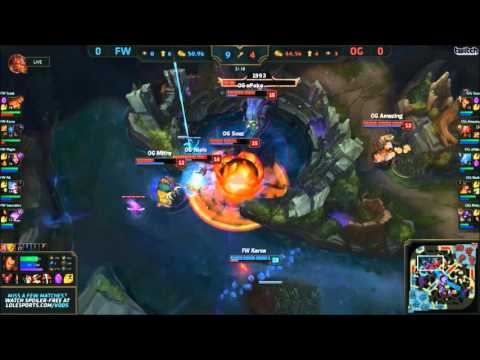 Pentakill World Championship LOL Quarter final 2015 Flash Wolves vs Origen Highlights Soaz Darius