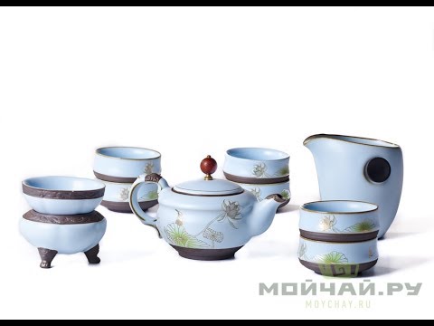 Set of dishes # 20736, ceramics (teapot - 200 ml., six pialas - 45 ml., pitcher - 200 ml., mesh)