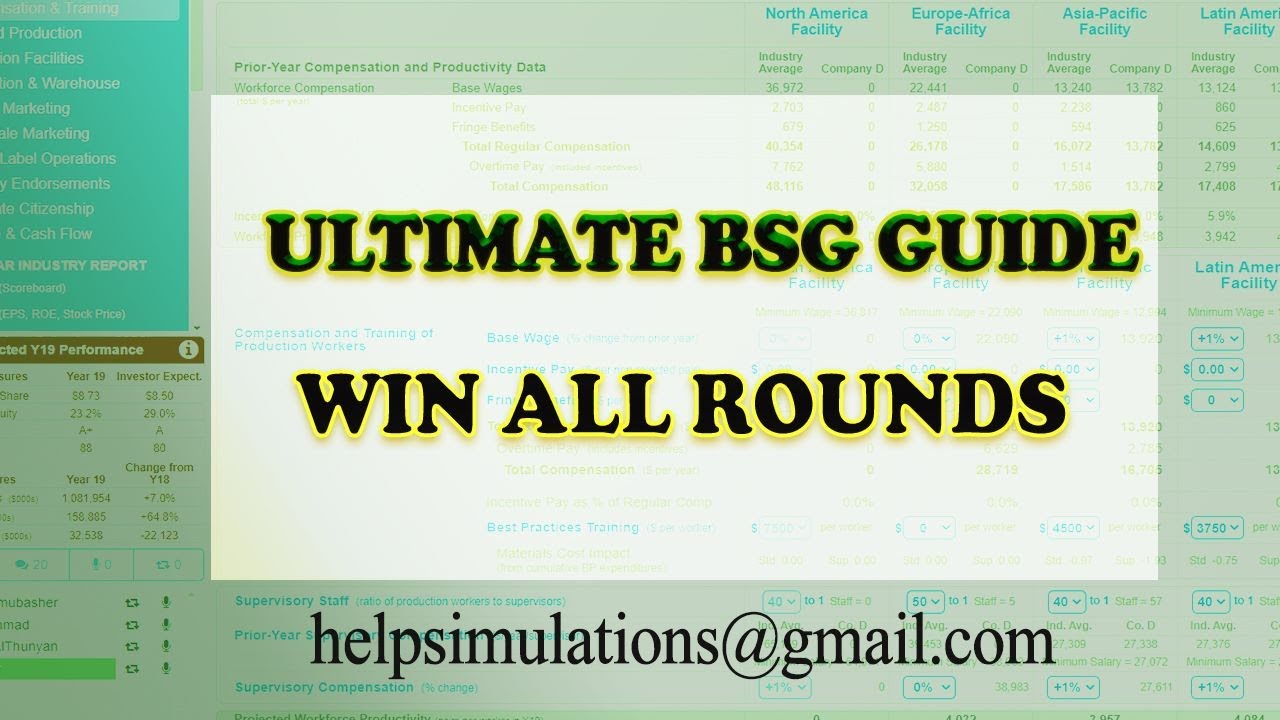 WIN THE BUSINESS STRATEGY GAME (BSG) SHOE SIMULATION, ULTIMATE BSG SIMULATION GUIDE