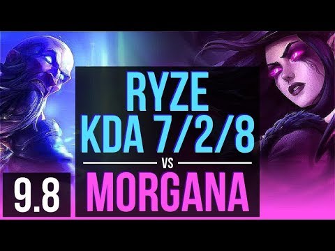 Improve your skill as RYZE vs MORGANA (MID) | KDA 7/2/8 | EUW Challenger | v9.8