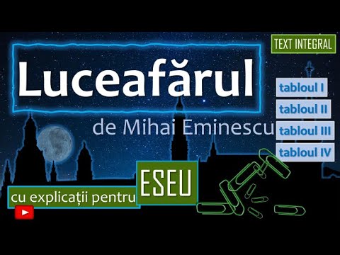 Luceafărul, de Mihai Eminescu - lectura poemului, explicații/ prezentarea tablourilor