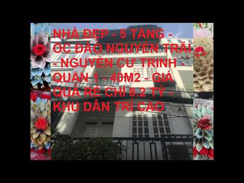 Bán nhà đẹp 5 tầng  Ốc Đào Nguyễn Trãi Quận 1 40m2 giá rẻ chỉ 8.2 tỷ