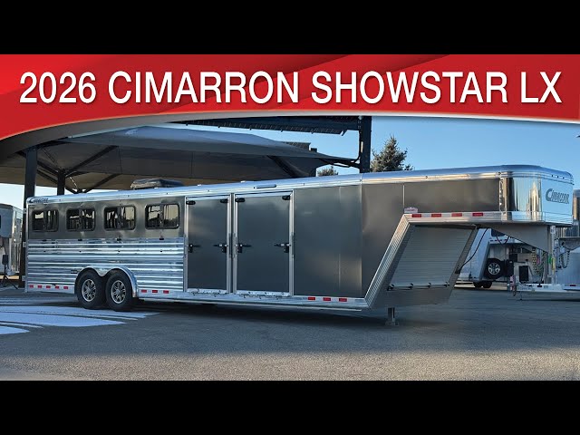 Preview image of 2026 Cimarron Showstar LX Gooseneck Show Trailer Ten Pen With Air Ride youtube video