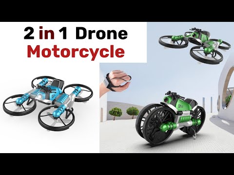 2-in-1 Drone Motorcycle Toy WiFi FPV RC Drone Foldable Helicopter with 0 3MP Camera Altitude