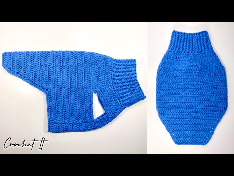 Crochet dog sweater 💙| Medium | 🩵 Crochet in one go | Full tutorial | Crochet It