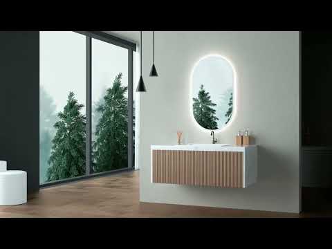 HOKO Design Badspiegel Rahmenlos oval  HOCH+QUER Montage