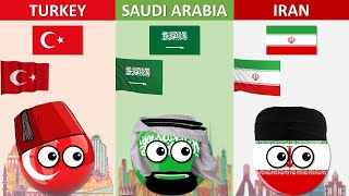 Turkey Vs Saudi Arabia Vs Iran | Country Comparison