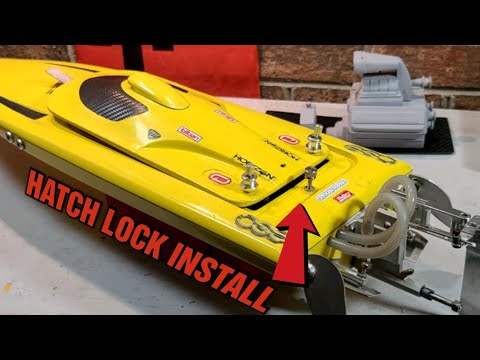 Hardware Store Hatch Lock For FE Rc Boats - Rc Boat  Canopy Lock Install - Delta Force 23 Cowl Lock