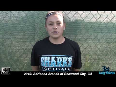 2019 Adrianna Aranda Shortstop and Outfield Softball Skills Video - San Jose Lady Sharks