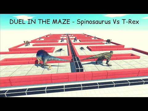 DUEL IN THE MAZE - Spinosaurus Vs T-Rex ARBS |Animal Revolt Battle Simulator