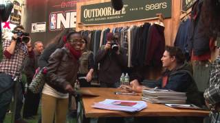 Sears Outdoor Life in Times Square with Peter Facinelli