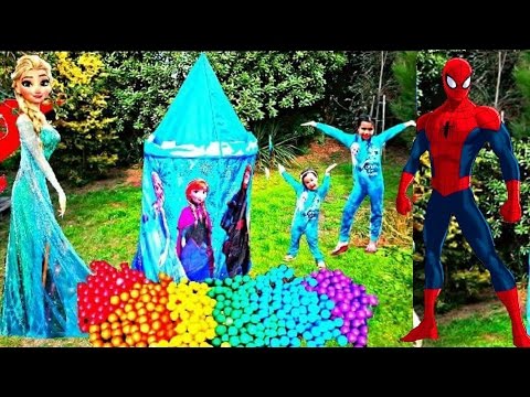DISNEY'S FROZEN BARBIE CASTLE Surprise Toys Kids Videos Fun Activities Kids Balloons and Toys Video