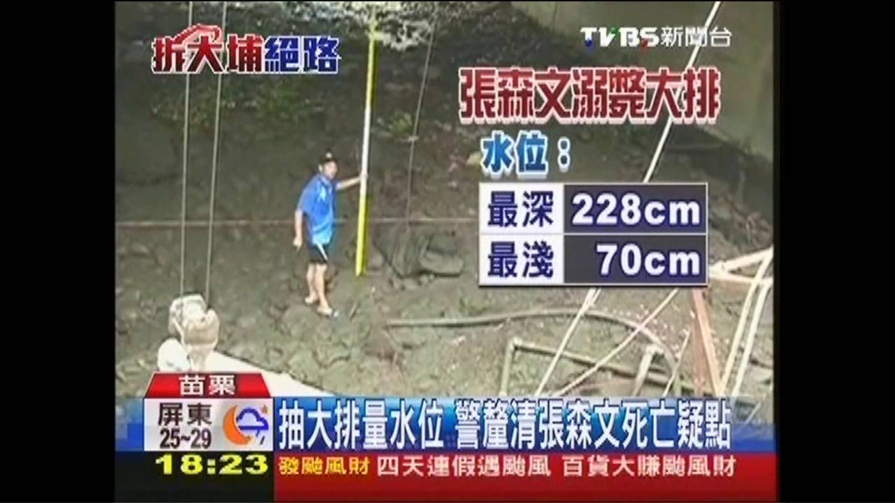 抽大排量水位 警釐清張森文死亡疑點