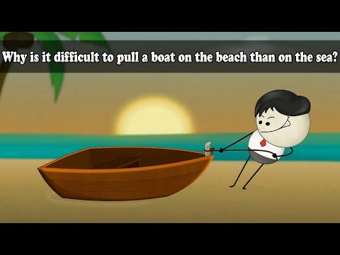 Friction - Why is it difficult to pull a boat on the beach than on the sea? | #aumsum #kids #science