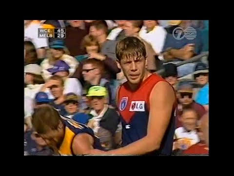 Mark Bradly kicks his first goal for the Demons - Melbourne - 1998 Round 14 v WCE - Subiaco - AFL