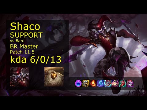 Shaco Support & Sivir vs Bard & Jhin - BR Master 6/0/13 Patch 11.5 Gameplay