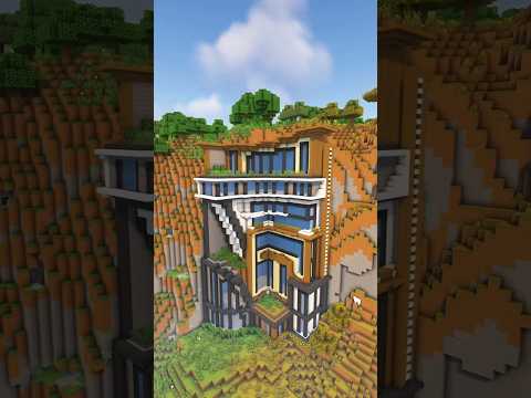 Minecraft: Modern Cliff Building! #builds #minecraft #shorts