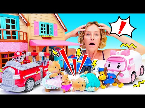 Spielspaß mit der Paw Patrol und Nicole. Spielzeuge für Kinder. 2 Folgen am Stück