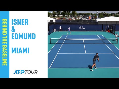 Теннис Isner & Edmund Practice Together In Miami 2019