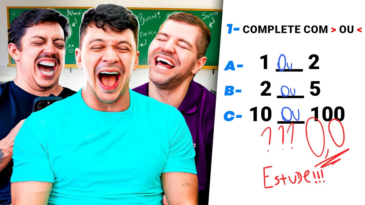 QUEM FOI O PIOR ALUNO?? 3 HUMORISTAS REAGINDO AS PIORES RESPOSTAS DE PROVAS 😂😂