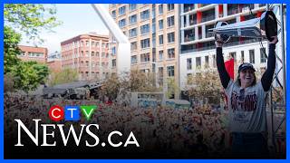 Montreal Victoire parade Walter Cup among thousands of fans