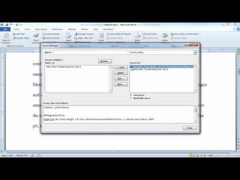 Microsoft Word 2010: Citations, Bibliographies and Cross References Video