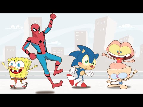 , title : 'Mongo e Drongo e Homem-Aranha e Sonic e Bob Esponja contra Venom e Thanos - Desenho animado infantil
