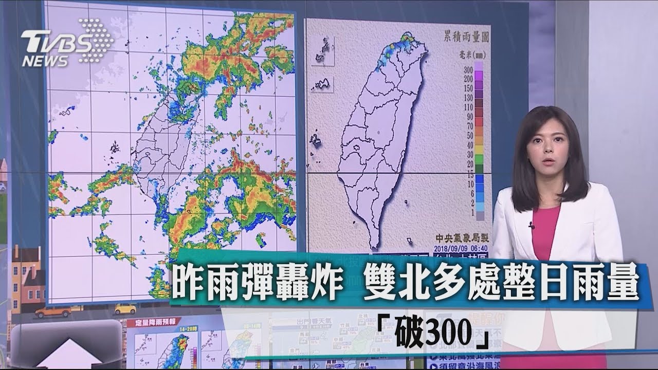 昨雨彈轟炸 雙北多處整日雨量「破300」