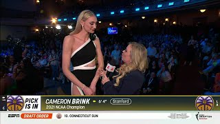 🚨 CAMERON BRINK #2 PICK AT 2024 WNBA DRAFT BY LOS ANGELES SPARKS + Interview | Stanford Cardinal