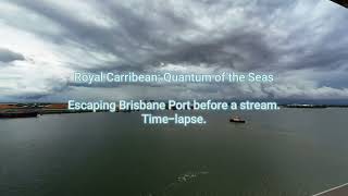 @RoyalCaribbean Quantum of The Seas Departing Brisbane during a storm.