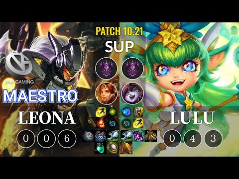 VG Maestro Leona vs Lulu Sup - KR Patch 10.21