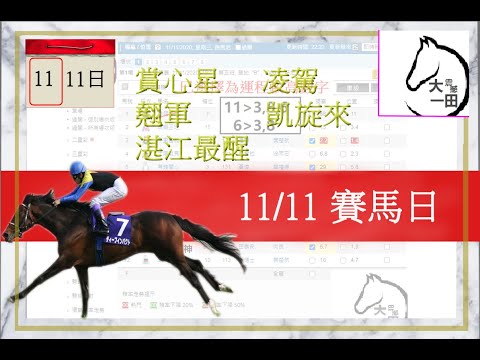 賽馬貼士 11/11/2020 【當你唔信#潘頓 佢就黎】【#賞心星 #翹軍 #湛江最醒 #凌駕 #凱旋來 】運程預測賽馬 #賽馬預測