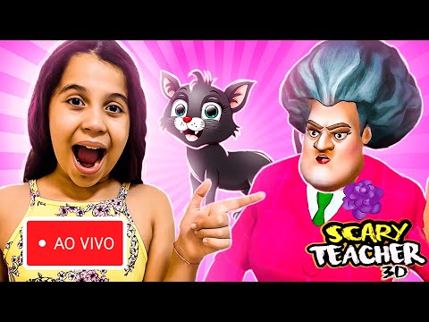 JOGANDO A PROFESSORA DO MAL AO VIVO - Scary Teacher - Sarah de Araújo Games