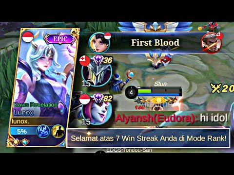 LUNOX GAMEPLAY 19 KILL CARRY DUO PROVINCE ON WINSTREAK ! ROAD TO MYTHIC #4 MOBILE LEGENDS