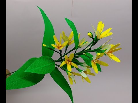 How to make Crepe Paper Flowers Yellow Loosestrife / Lysimachia (flower # 257)