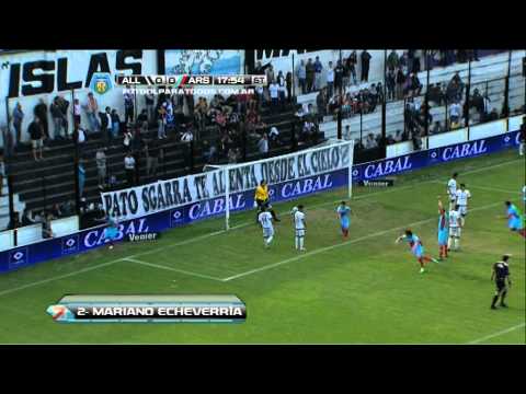 Gol de Echeverría.  All Boys 0 - Arsenal 1. Fecha 14. Torneo Final 2014. Fútbol Para Todos