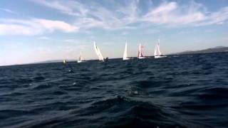 Ufo 22 rolling and surfing in a 20 knots NE breeze