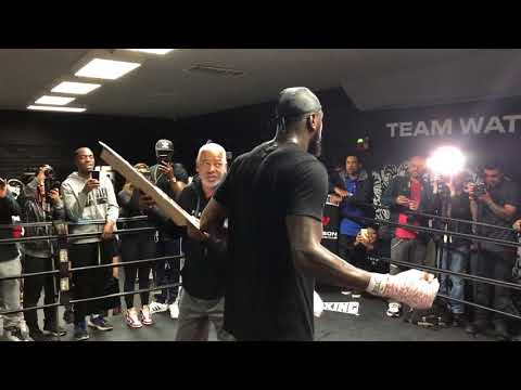 Deontay Wilder & Bomb Squad Open Workout Lots Of Media In House