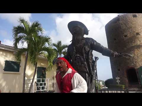 Narrated history of Blackbeard,  in the city of Charlotte Amalie, on the island of St. Thomas.