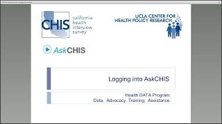 AskCHIS: Logging In