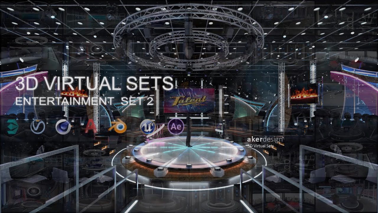 Virtual TV Studio Entertainment Set 2 3D Model