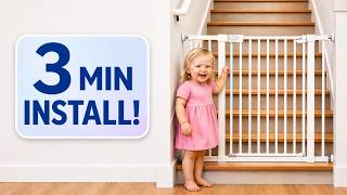 3 MINUTE installation - Safety 1st extra wide baby gate install in our home