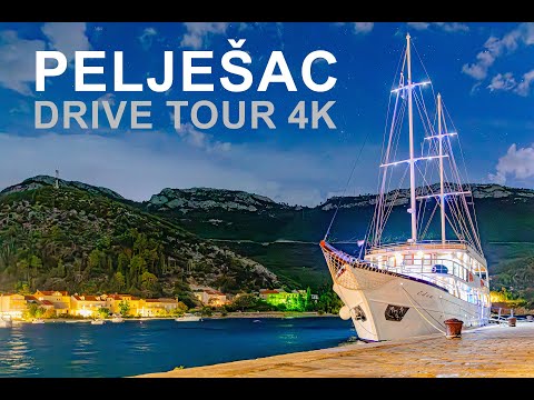Pelješac Peninsula Korčula Island - Croatian Music - Drive Tour - Potomje, Trstenik, Orebić, Loviste
