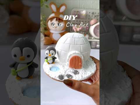 DIY igloo clay art #shorts #viralshorts  #craft #clayart