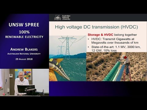 UNSW SPREE 201808-29 Andrew Blakers - 100% renewable electricity