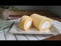 3-Ingredient Japanese Roll Cake / Swiss Roll  材料３つ!ふわしっとりの基本のロールケーキ