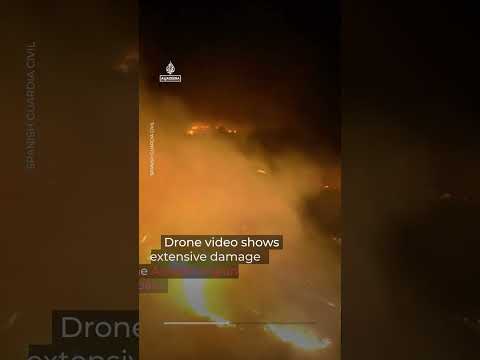 Drone video shows scale of major wildfire in northern Spain