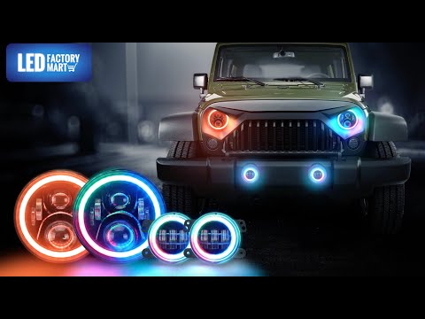 LED Factory Mart Jeep Wrangler JK RGB Color Changing Headlight + Fog Light Kit Combo